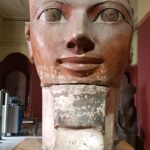 Egyptian bust in museum
