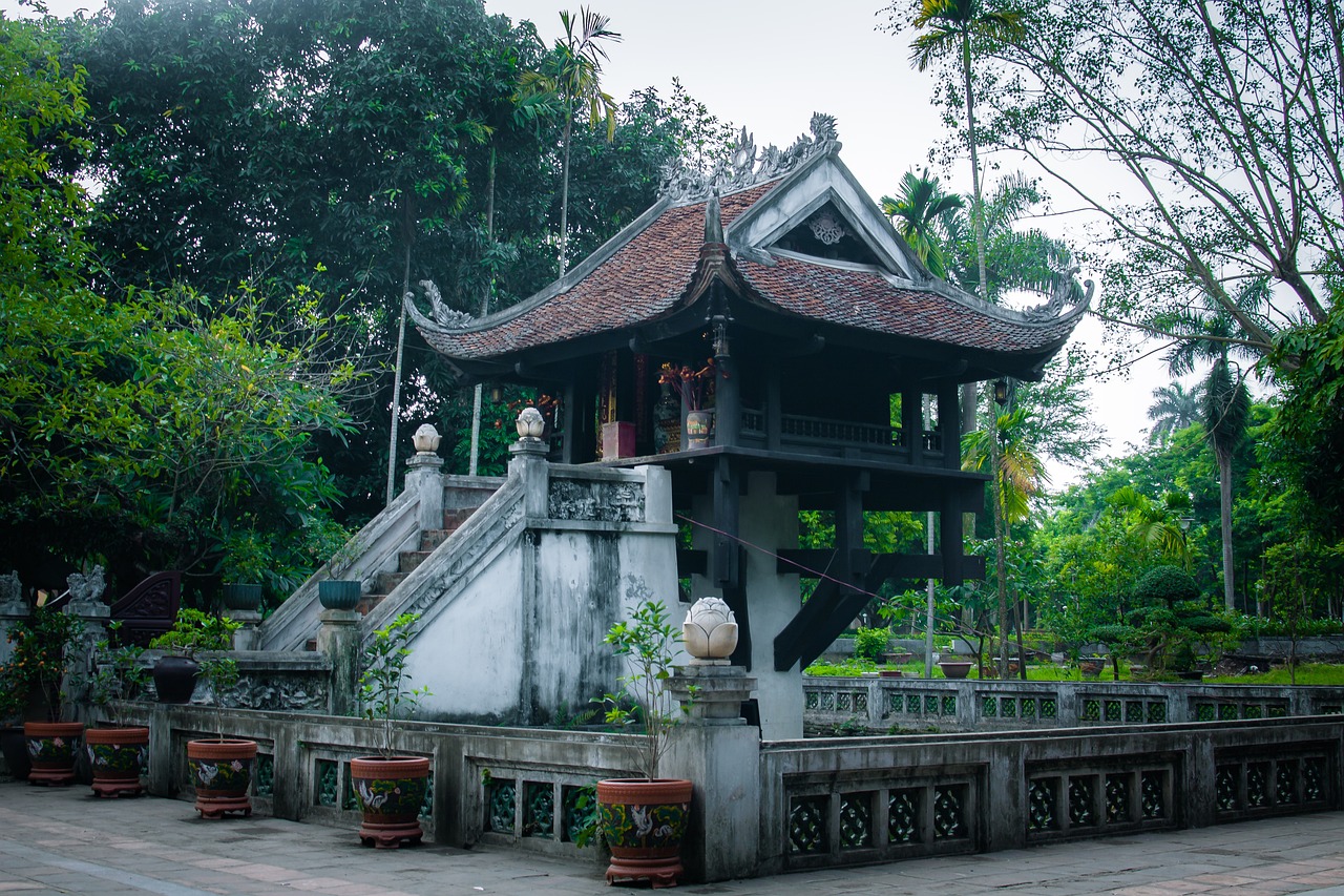 Famous one pillar Pagoda in Vietnam